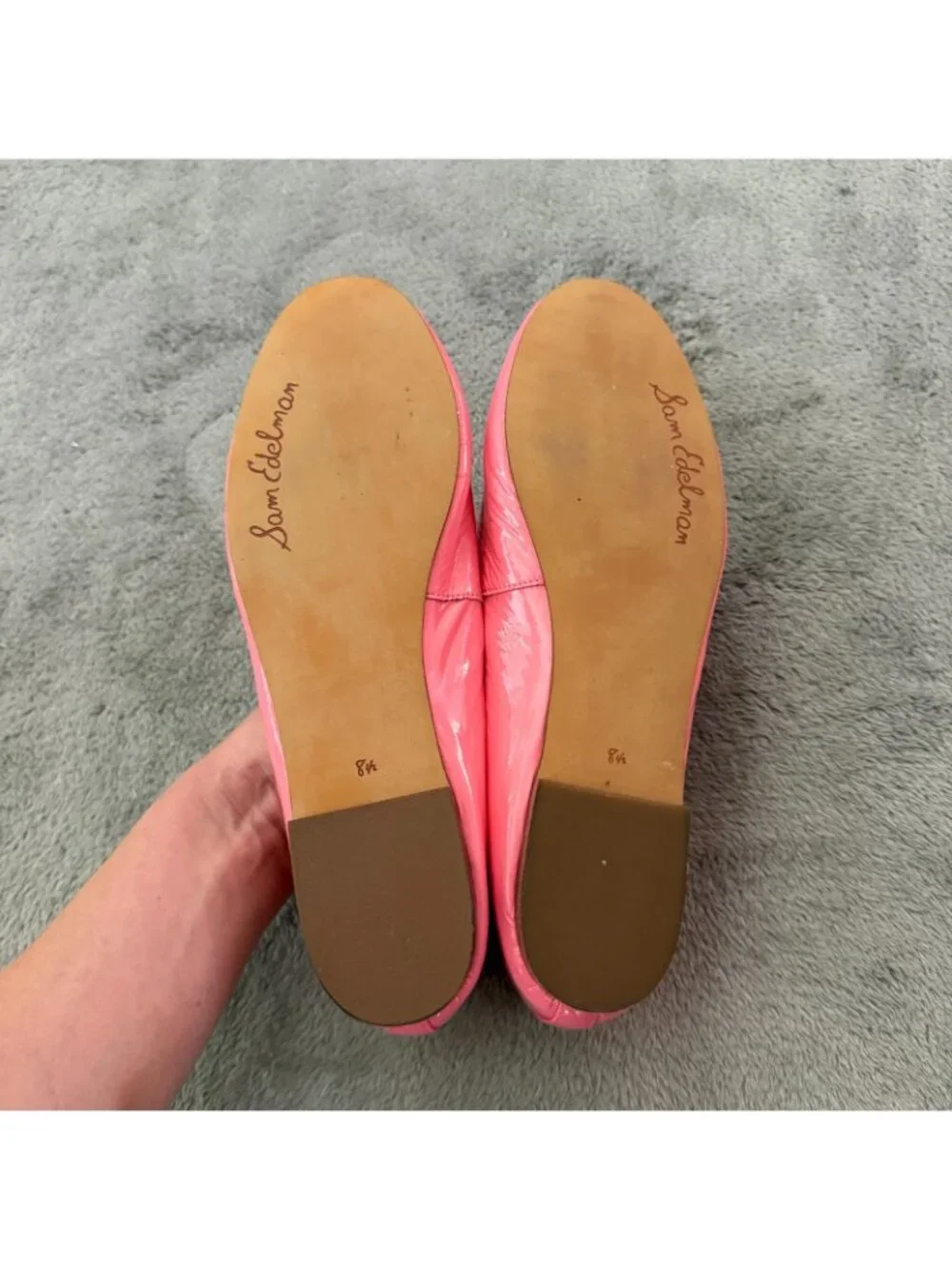 Sam Edelman Felicia Patent Leather Pink Ballet Flats 8.5 Shoes Bow
